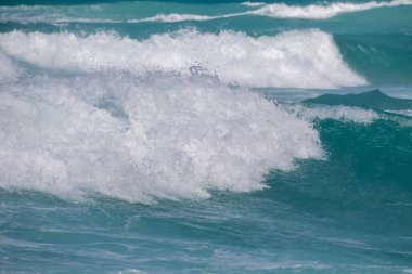 Playa Grande Rio San Juan, Dominik Cumhuriyeti 'nin deniz dalgalarının güzel bir görüntüsü.