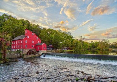 A beautiful scenery of the Red Mill Museum Village in Clinton, New Jersey, United States