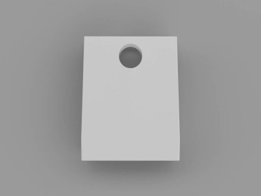 An 3d rendering illustration of white shopping bag on a grey background