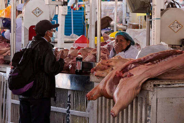Daily Life San Pedro Marketplace Cusco Peru — Stockfoto