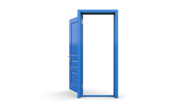 Conjunto Diferentes Puertas Azules Aisladas Ilustración Renderizar Fondo Blanco —  Fotos de Stock