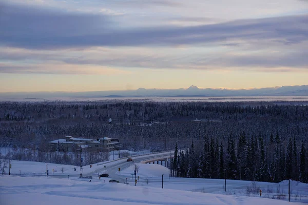 Gün Batımında Alaska Nın Manzarası — Stok fotoğraf