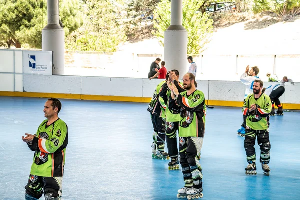 Playoff Zwischen Der Zweiten Und Dritten Inline Hockey Liga Zwischen — Stockfoto