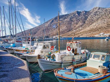A beautiful beach with sailing boats in Kameras village, Sifnos island, Greece