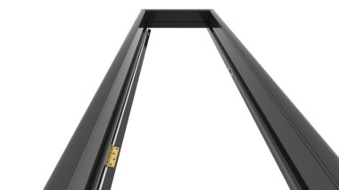 Farklı siyah kapı seti izole edilmiş 3d illüstrasyon görüntüleme beyaz arkaplan