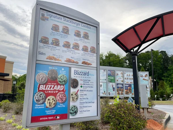 Augusta Usa Dairy Queen Exterior Signs Menu Specials Prices — Foto de Stock