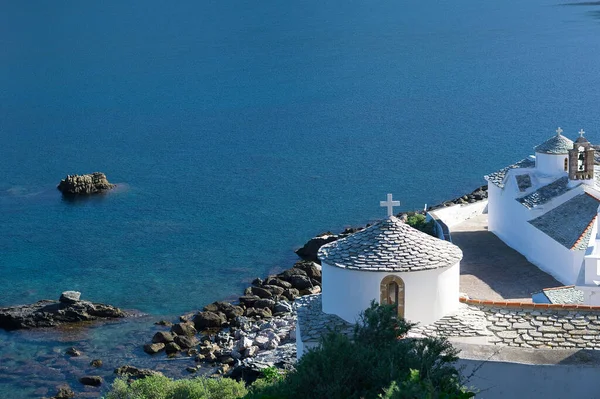 Wonderful Traditional Island Church Skopelos Panagitsa Castle Greece — Stock Photo, Image