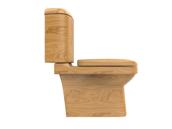 wooden WC lavatory water closet - 3d illustration