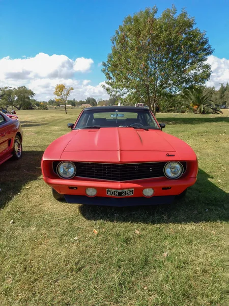 Старый Красный Спорт Chevrolet Camaro Ls7 Купе Первого Поколения 1969 — стоковое фото