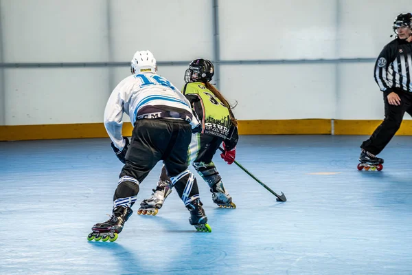 Playoff Second Third Inline Field Hockey Division Teams Reindeer Wolves — Stock Photo, Image