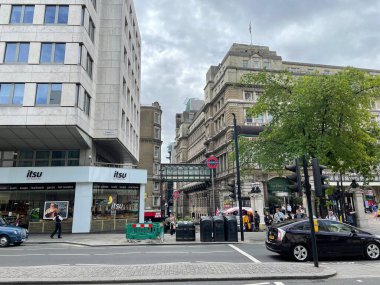 The streets of London on a cloudy day