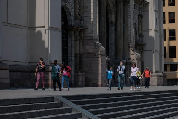 Beautiful View People Walking Building Lima Peru — Stock Photo, Image