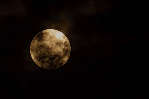 Glowing Full Moon Dark Sky — Stock Photo, Image