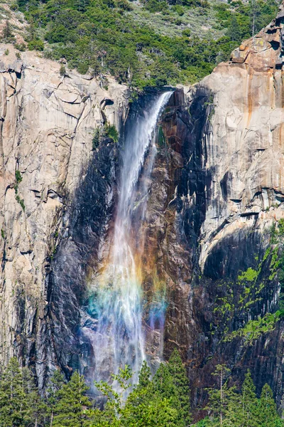 Rainbow Bridalveil Fall Yosemite National Park — Stock Photo, Image