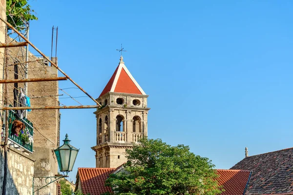 View Old Church Bell Tower Omis — Fotografia de Stock