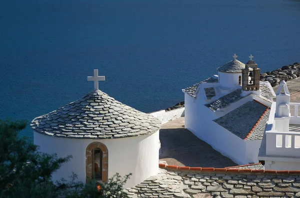 Wonderful Traditional Island Church Skopelos Panagitsa Castle Greece — Stock Photo, Image