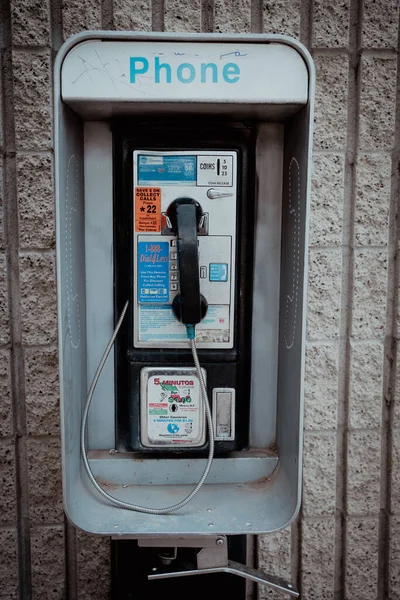 Old Vintage Payphone Shot Los Angeles — Stock Photo, Image