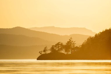 Salt Spring Adası, Vancouver, British Columbia, Kanada 'da güzel bir gün batımı