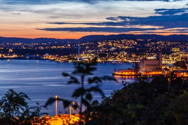 Oslo at night -  View from Ekeberg Harbour Norway