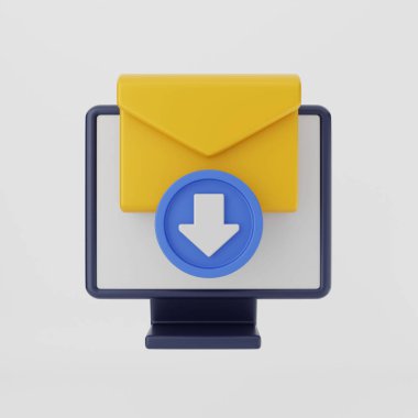 Gri arkaplandaki bir e- posta simgesinin çizimi