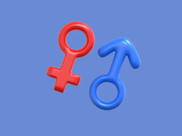 Illustration Symbols Representing Male Female Genders — Zdjęcie stockowe