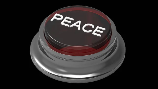 Button Peace White Red Isolated Illustration Render — Stock Photo, Image
