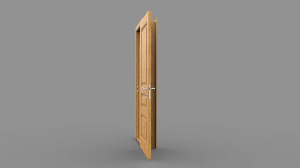 Набор Различных Деревянных Дверей Изолированной Трехмерной Иллюстрации Отображает Белый Фон — стоковое фото