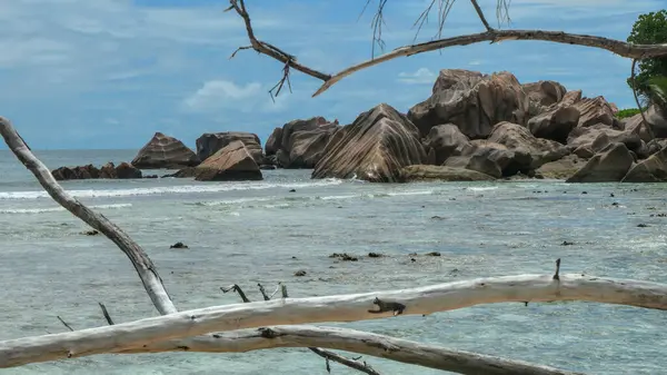 Digue Adasındaki Anse Cocos Plajı Seyşeller Doğu Afrika — Stok fotoğraf