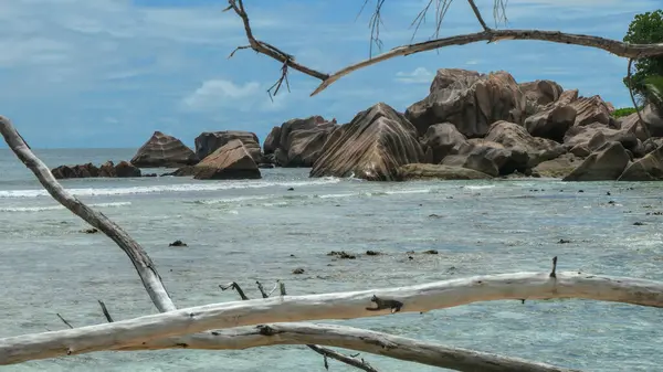 Spiaggia Anse Cocos Sull Isola Digue Seychelles Africa Orientale — Foto Stock