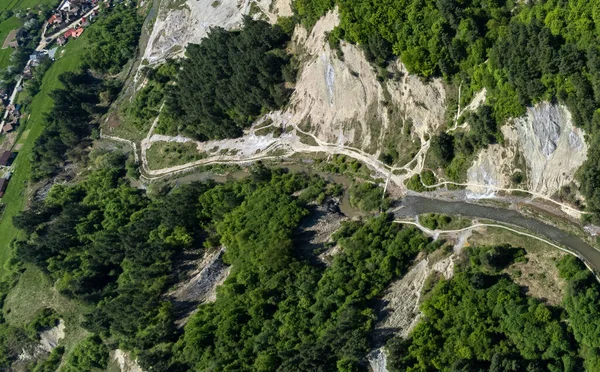 Landscape Salt Canyon Praid Resort Romania Drone View Sprin — Stock Photo, Image
