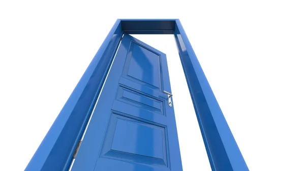 閉じた扉のイラスト入り口の現実的な扉隔壁3D — ストック写真