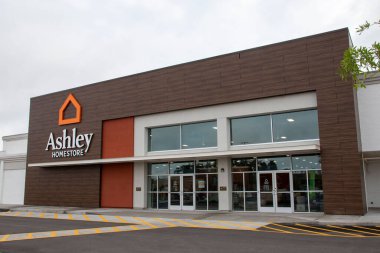 Augusta, Ga USA - 07 19 21: Ashley Home furniture store retail outlet side view entrance