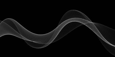 Beautiful Abstract Black And White Grid Wave Design