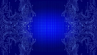 Soyut fütüristik çarklar teknoloji arka plan kavramı. Koyu mavi arkaplan üzerinde hareket deseni ve hareket bulanıklığı.