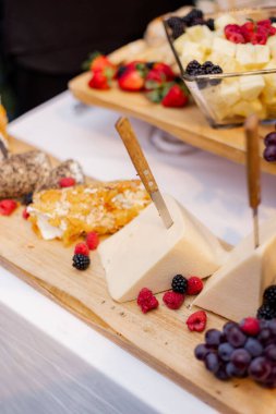 Biraz böğürtlenli peynirli yaban domuzu.