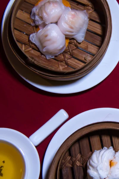 Vertical Closeup Shot Traditional Chinese Dish Table — Stock Photo, Image