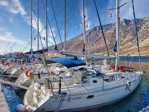 Beautiful Beach Sailing Boats Kameras Village Sifnos Island Greece —  Fotos de Stock