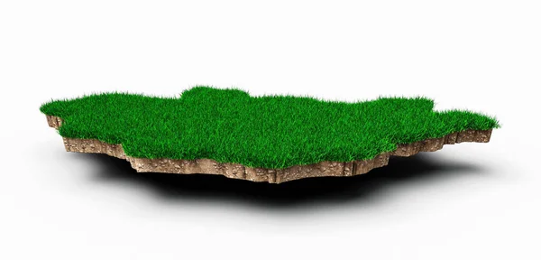 Illustration Mongolia Map Soil Land Geology Cross Section Green Grass — Foto de Stock