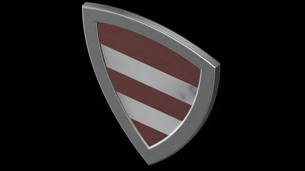 Shield Silver Red Medieval Render Illustration — Stock Photo, Image