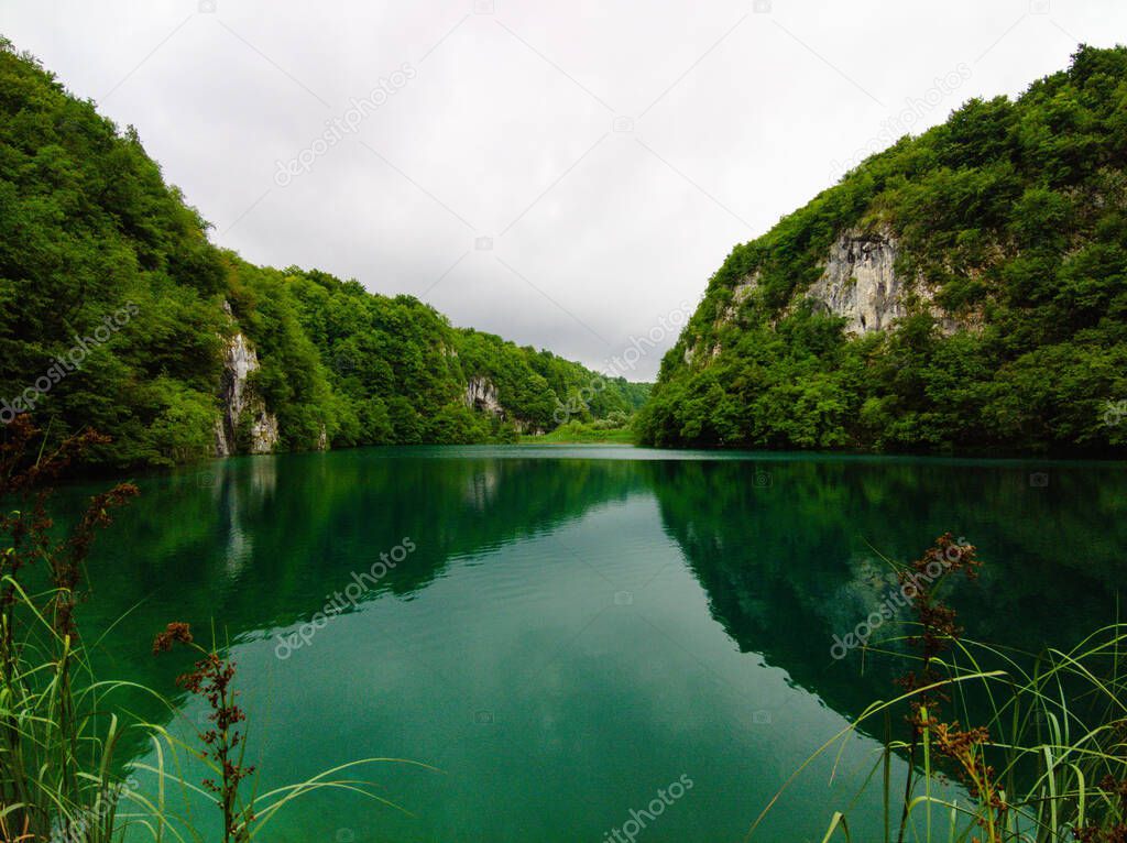 The scenic Plitvice Lakes National Park forest reserve in central Croatia