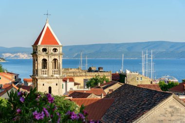 The townscape of the beautiful town on the coast of the Adriatic sea in Omis, Croatia