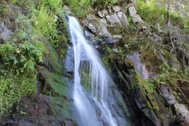 Kayaların üzerinden akan küçük şelale