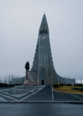 The Hallgrimskirkja Lutheran church on top of the Skolavorouhaeo hill in Reykjavik, Iceland