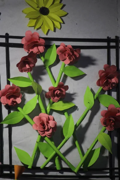 Different Types Flowers Made Paper Dhaka Bangladesh — Zdjęcie stockowe
