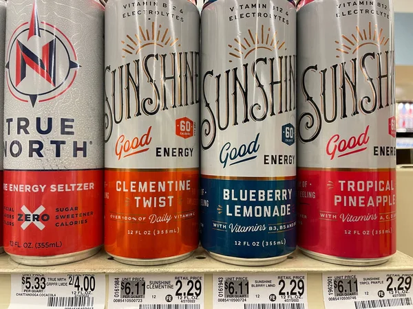 Augusta Usa Retail Store Drinks Sunshine Energy Drinks — Foto Stock