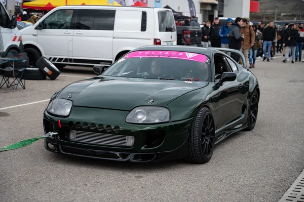 Supra Green Color A80 Mk4 Parked Car Park — Zdjęcie stockowe