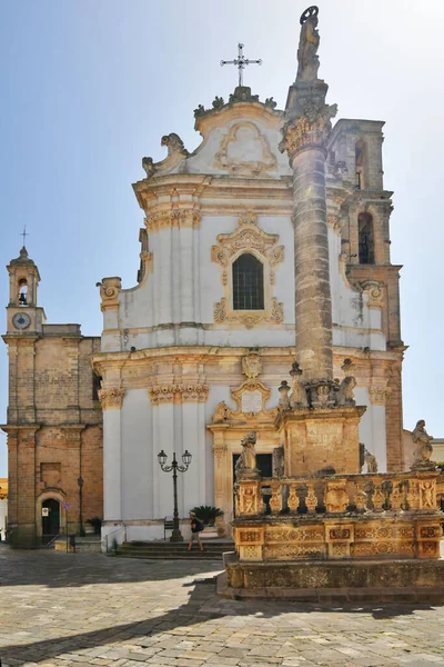 Malé Náměstí Historické Čtvrti Presicce Vesnice Provincii Lecce Itálie — Stock fotografie