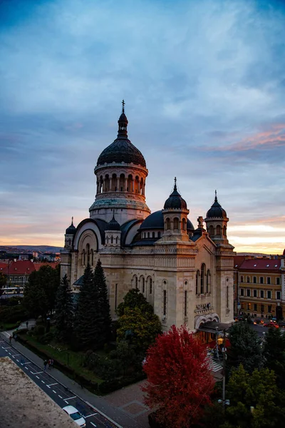 Romanya 'daki Kutsal Bakire Meryem' in Varsayımının Katedrali 'nin dikey görüntüsü
