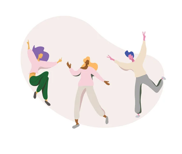 A colorful illustration of people dancing and having fun