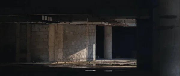 Beau Cliché Bâtiment Construction Avec Des Murs Des Briques Dans — Photo